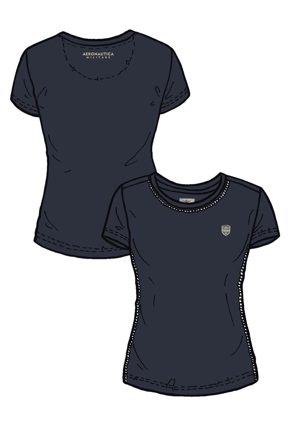 T-shirt with embossed embroidery