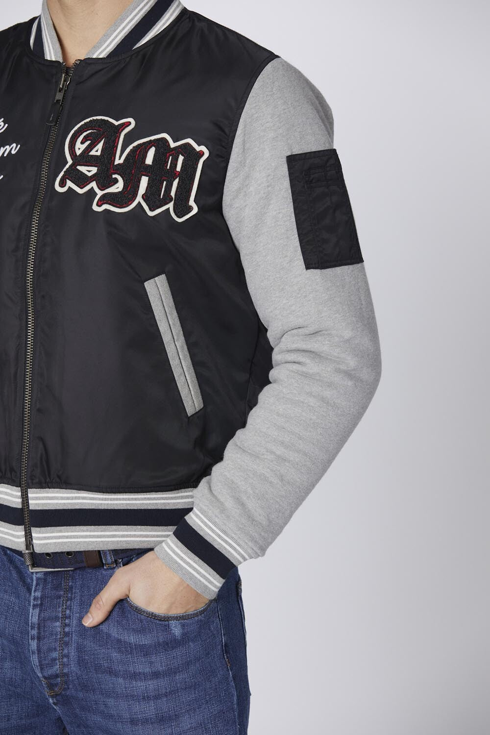 BOMBER GREY MELANGE/BLACK