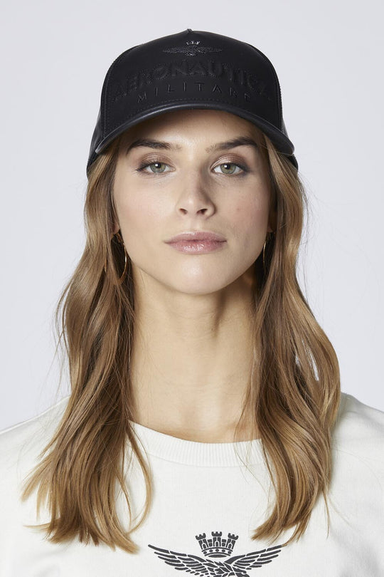 Aeronautica Militare faux leather cap