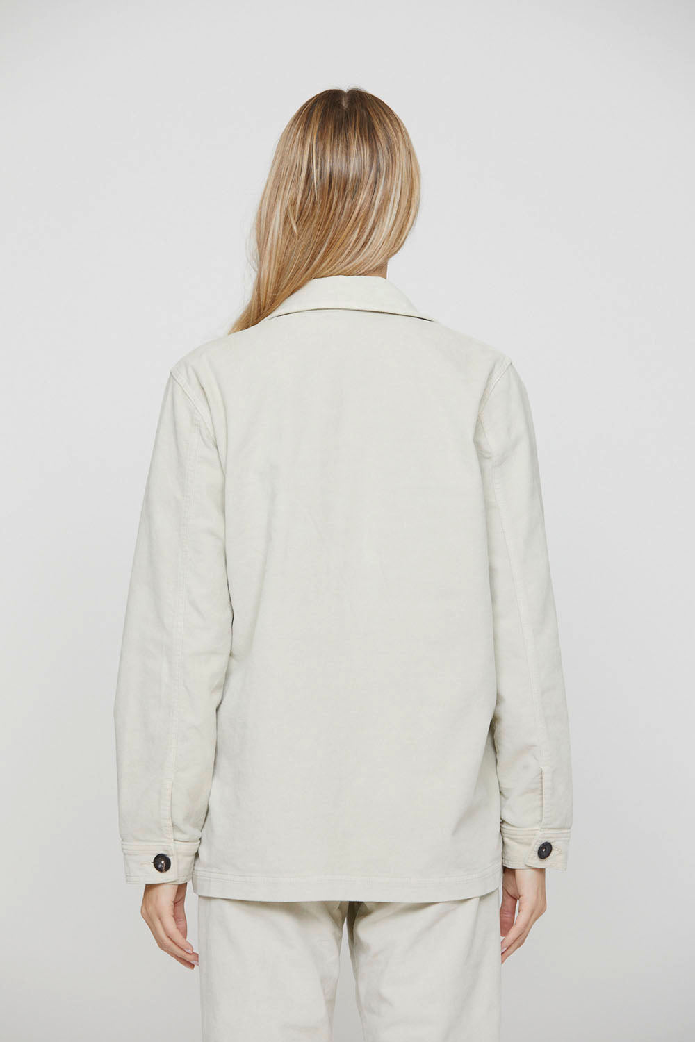 Woman-Stretch velvet shirt jacket