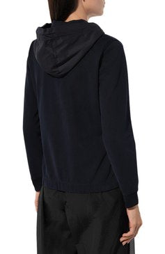 Woman-Full-zip hoodie with nylon details