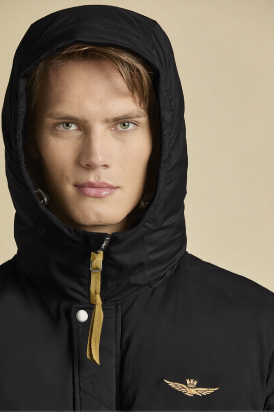 Padded ripstop parka with hood