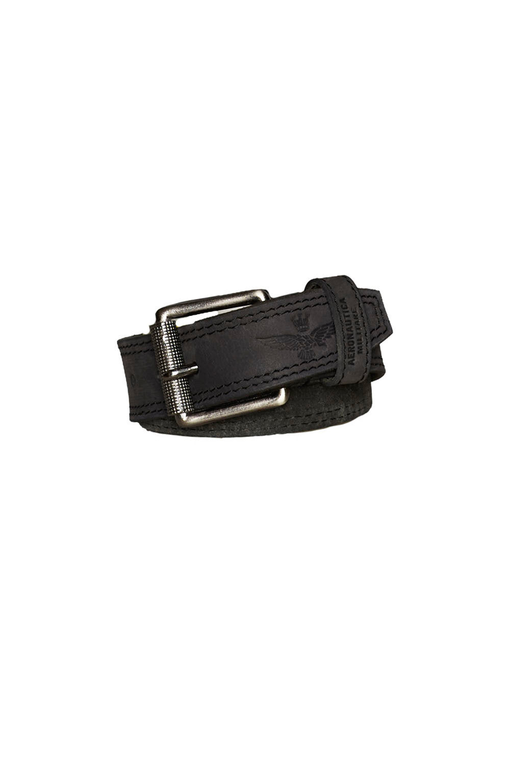 Leather belt with double stitching