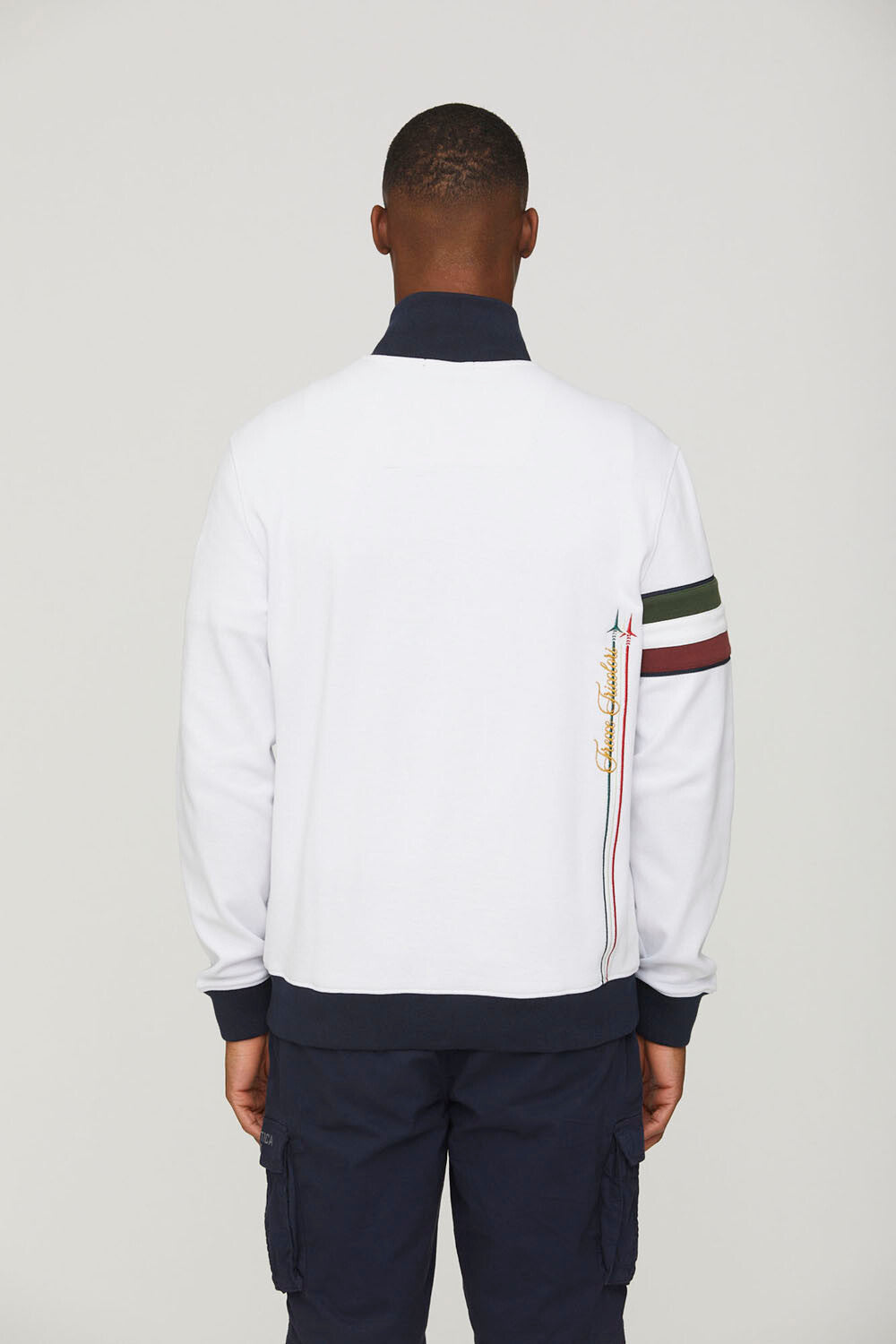 Tricolor insert embroidered sweatshirt