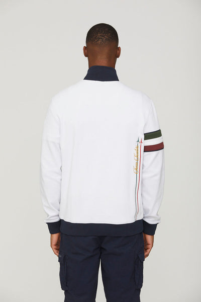 Tricolor insert embroidered sweatshirt