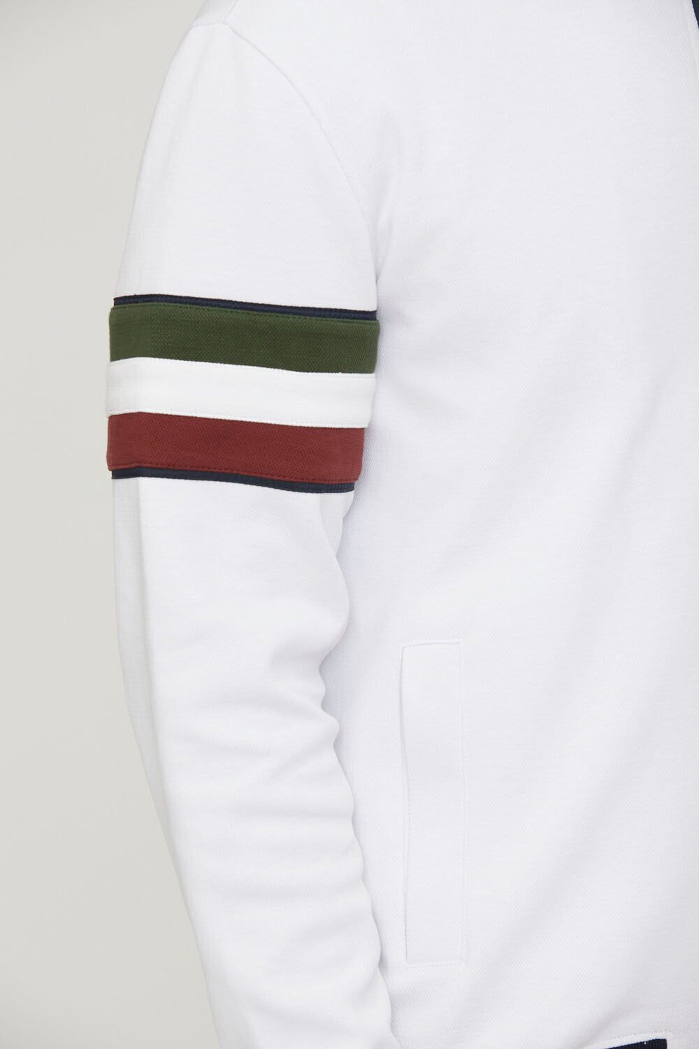 Tricolor insert embroidered sweatshirt