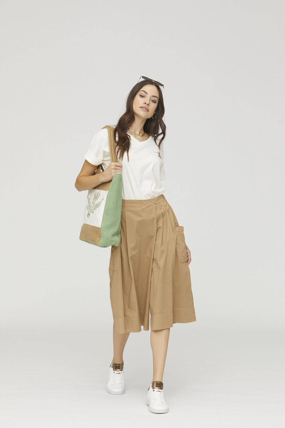 Cargo culottes with pleats