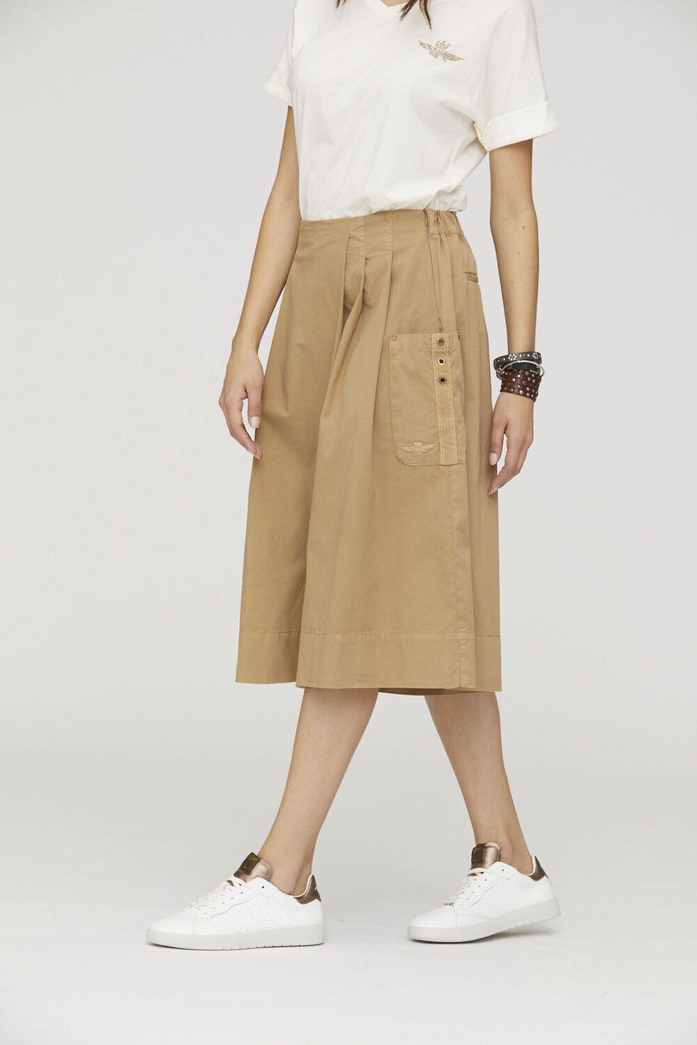 Cargo culottes with pleats