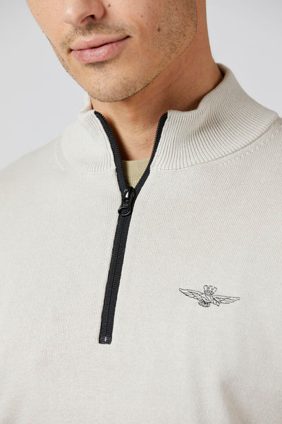 Half-zip cotton sweater