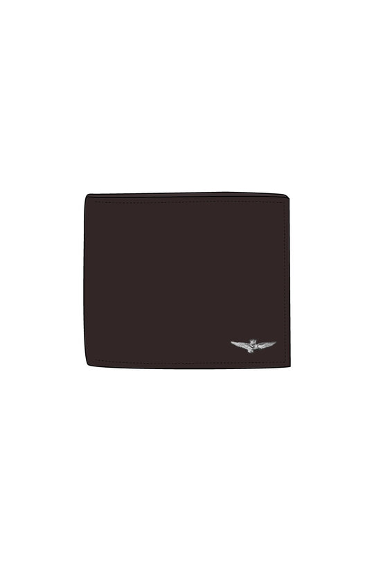 Leather wallet with turreted eagle