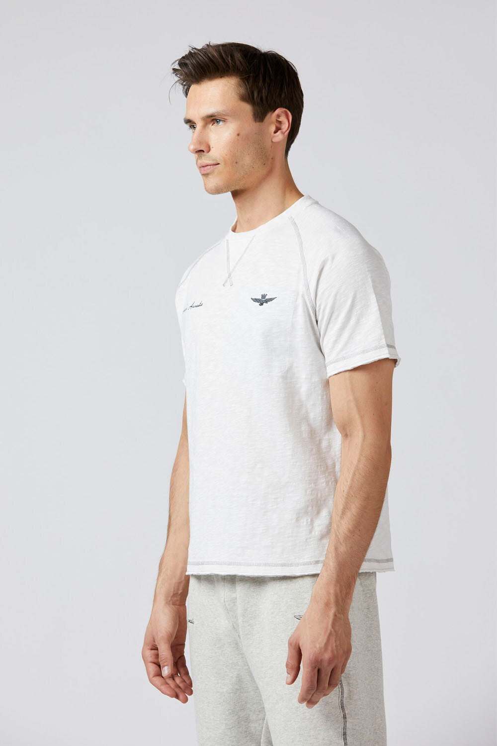 Raw-edge cotton flame t-shirt