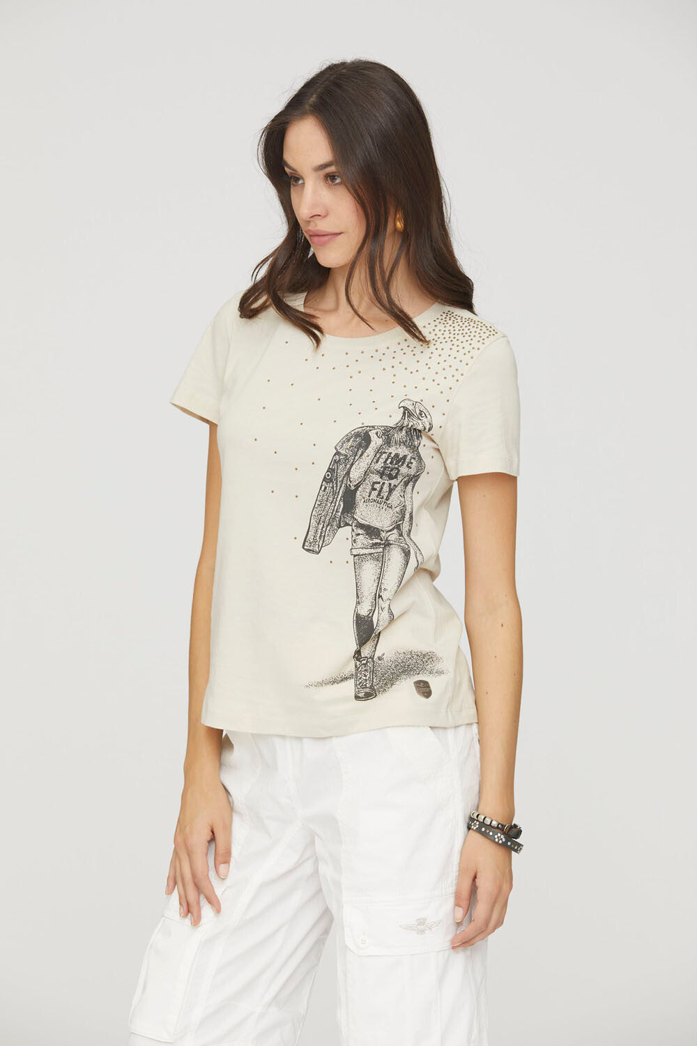 Eagle woman t-shirt with studs