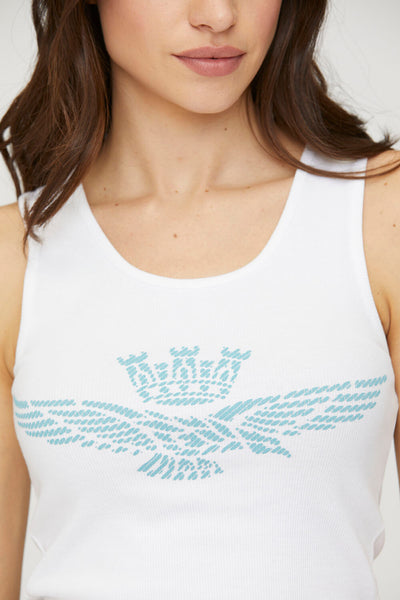 Tank top with turreted eagle