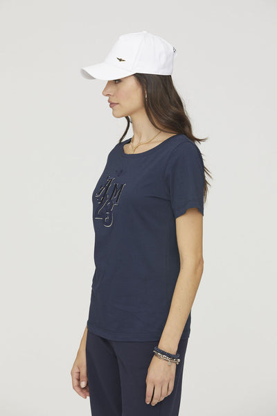 T-shirt with embossed embroidery s24