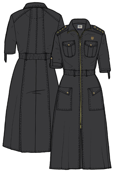 Long military-style dress