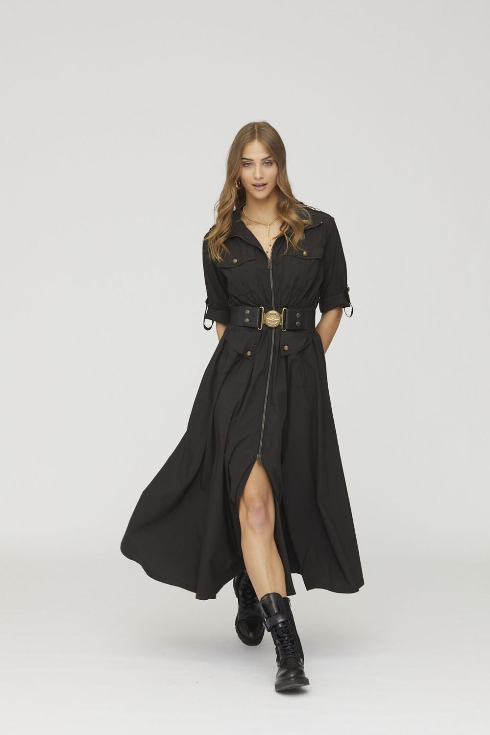 Long military-style dress