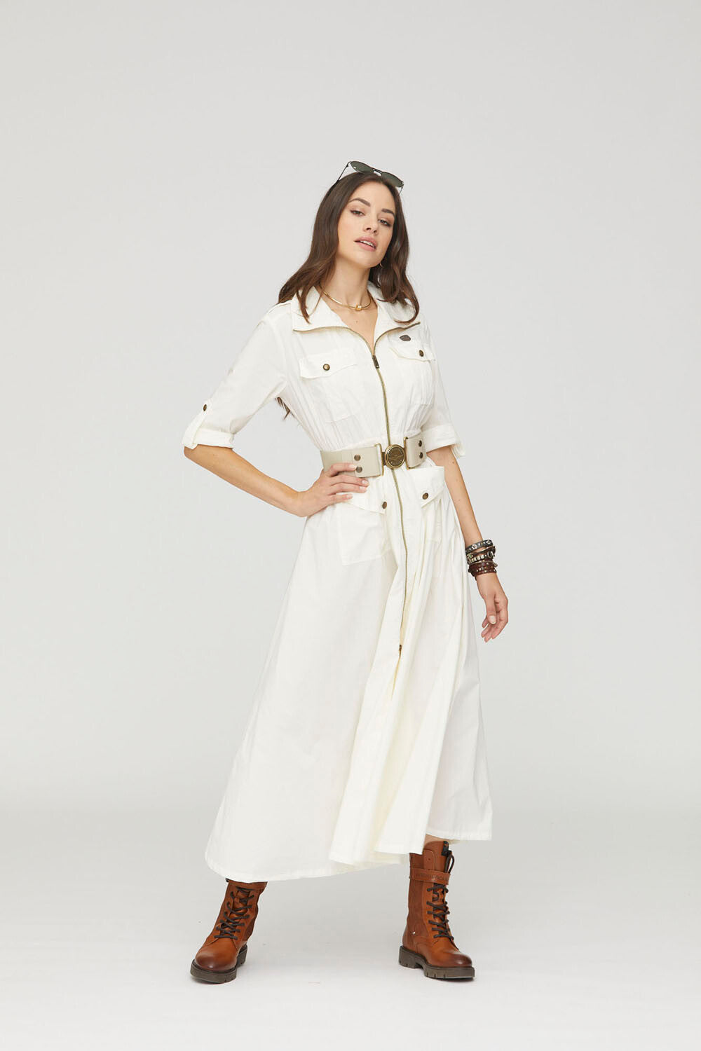 Long military-style dress