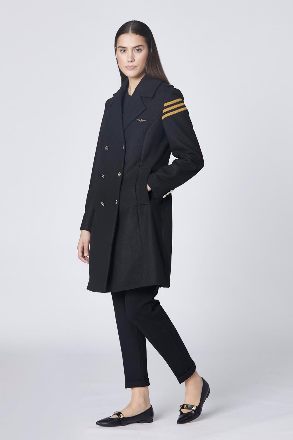 Double-breasted military coat