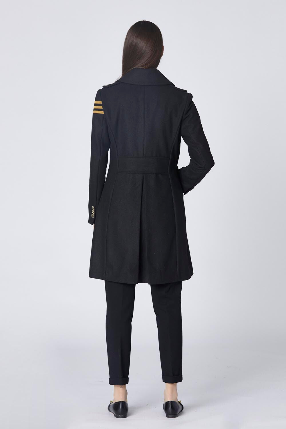 Double-breasted military coat