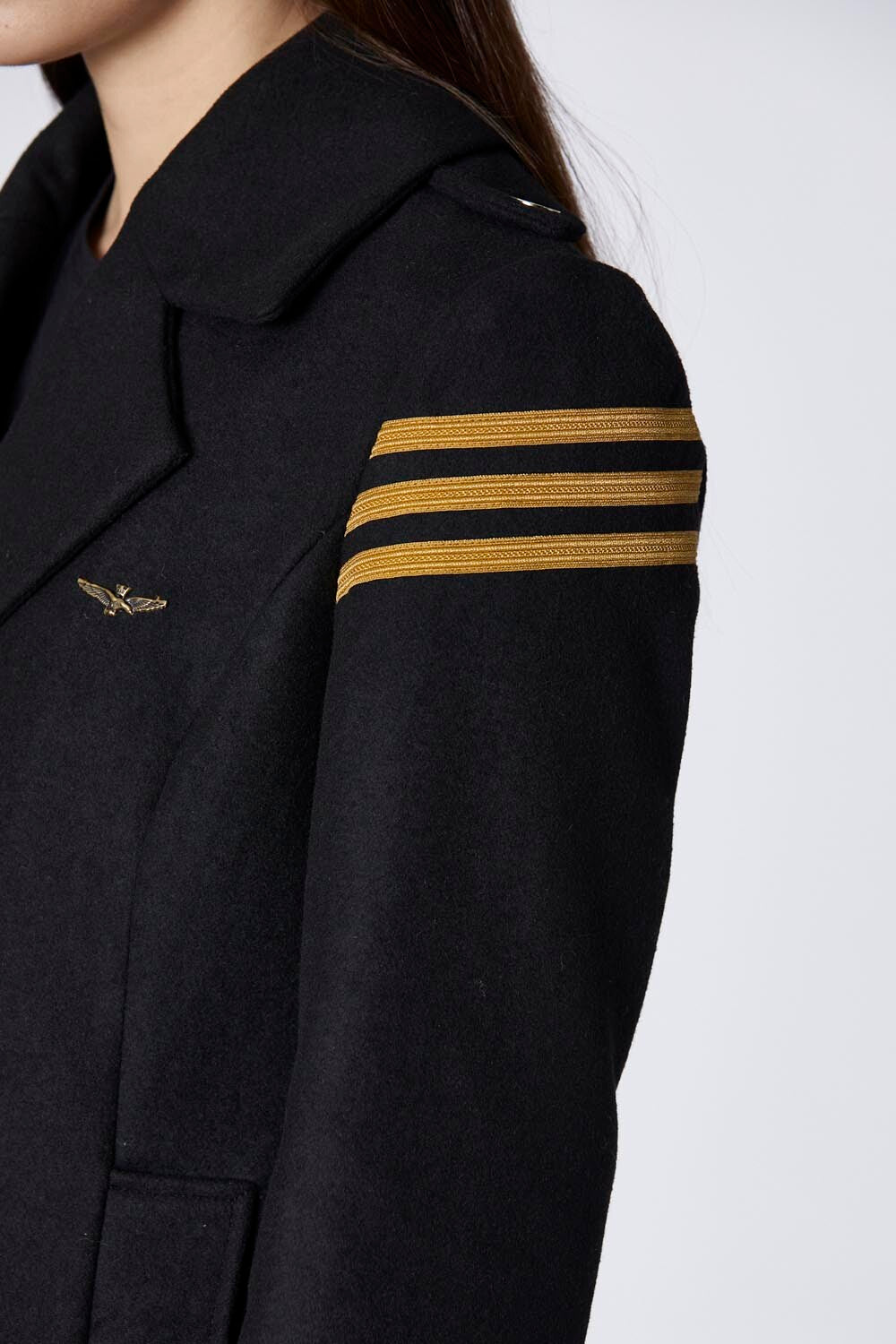 Double-breasted military coat