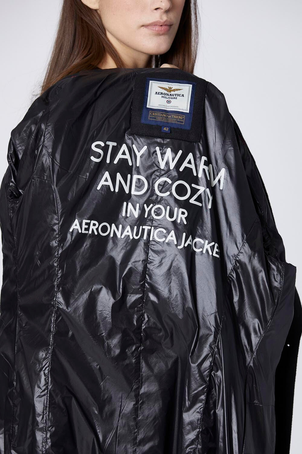 Double-breasted military coat