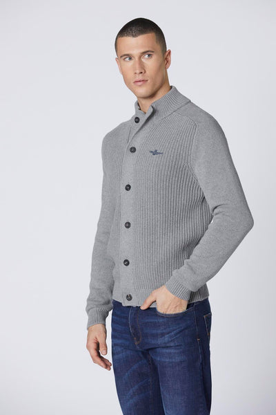 Ribbed cotton cardigan