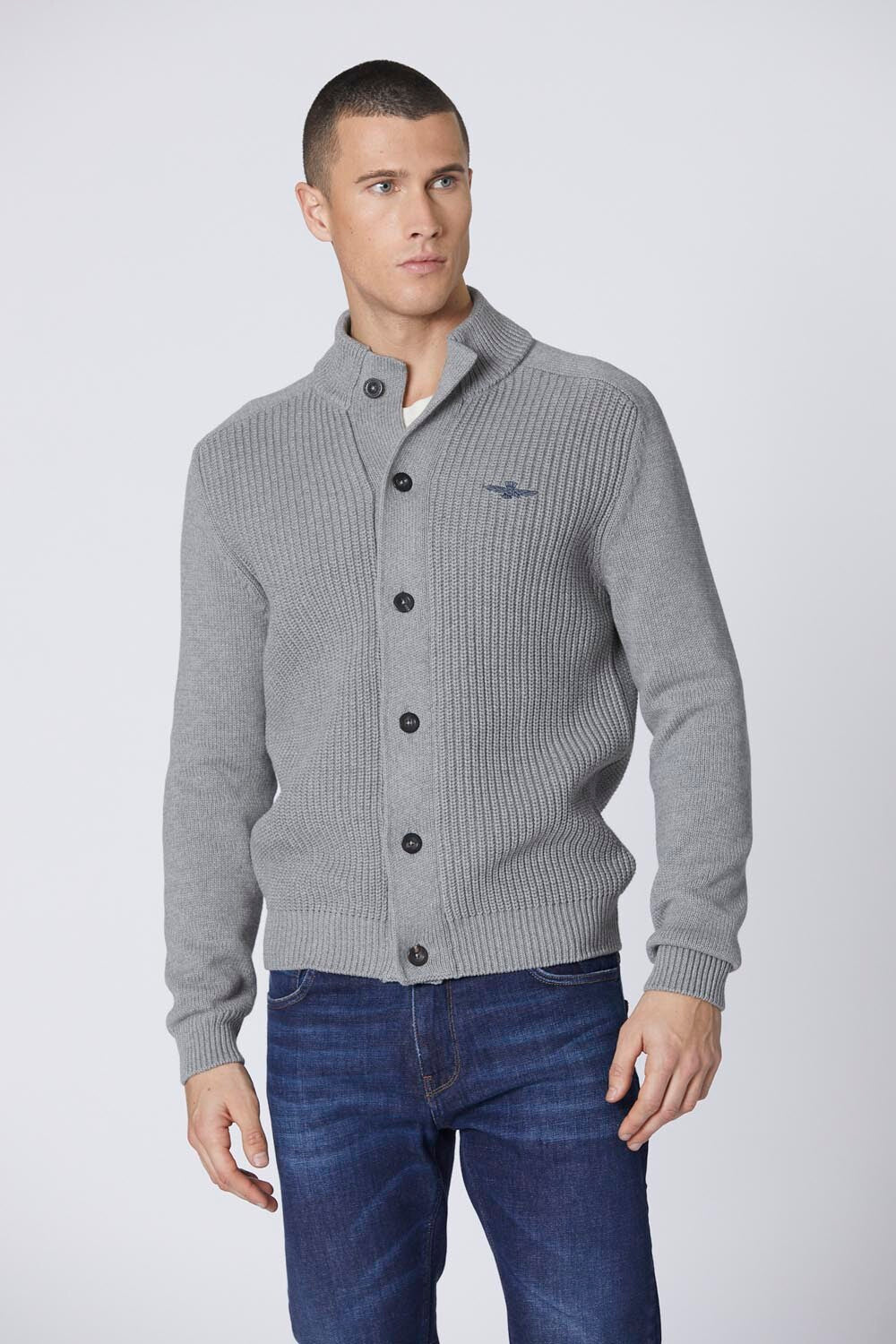 Ribbed cotton cardigan