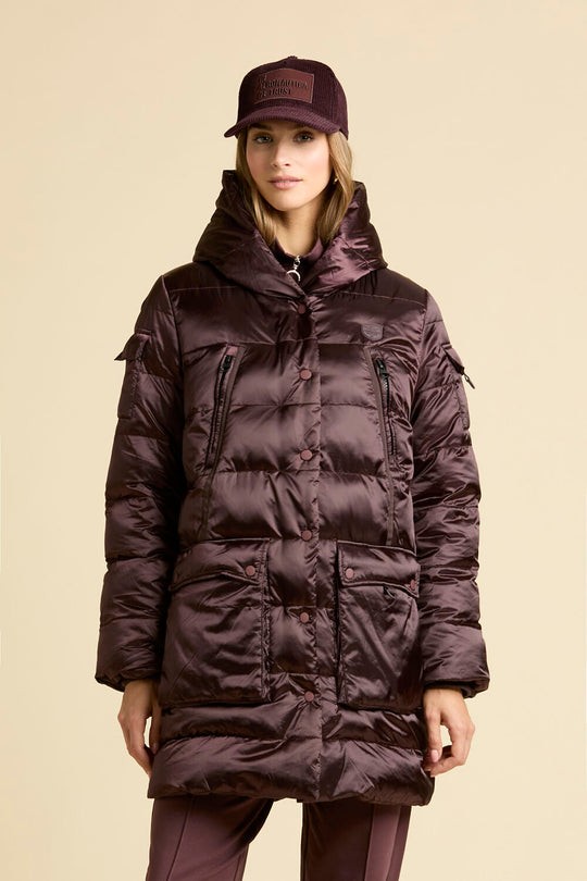 Glossy puffer jacket with eco padding