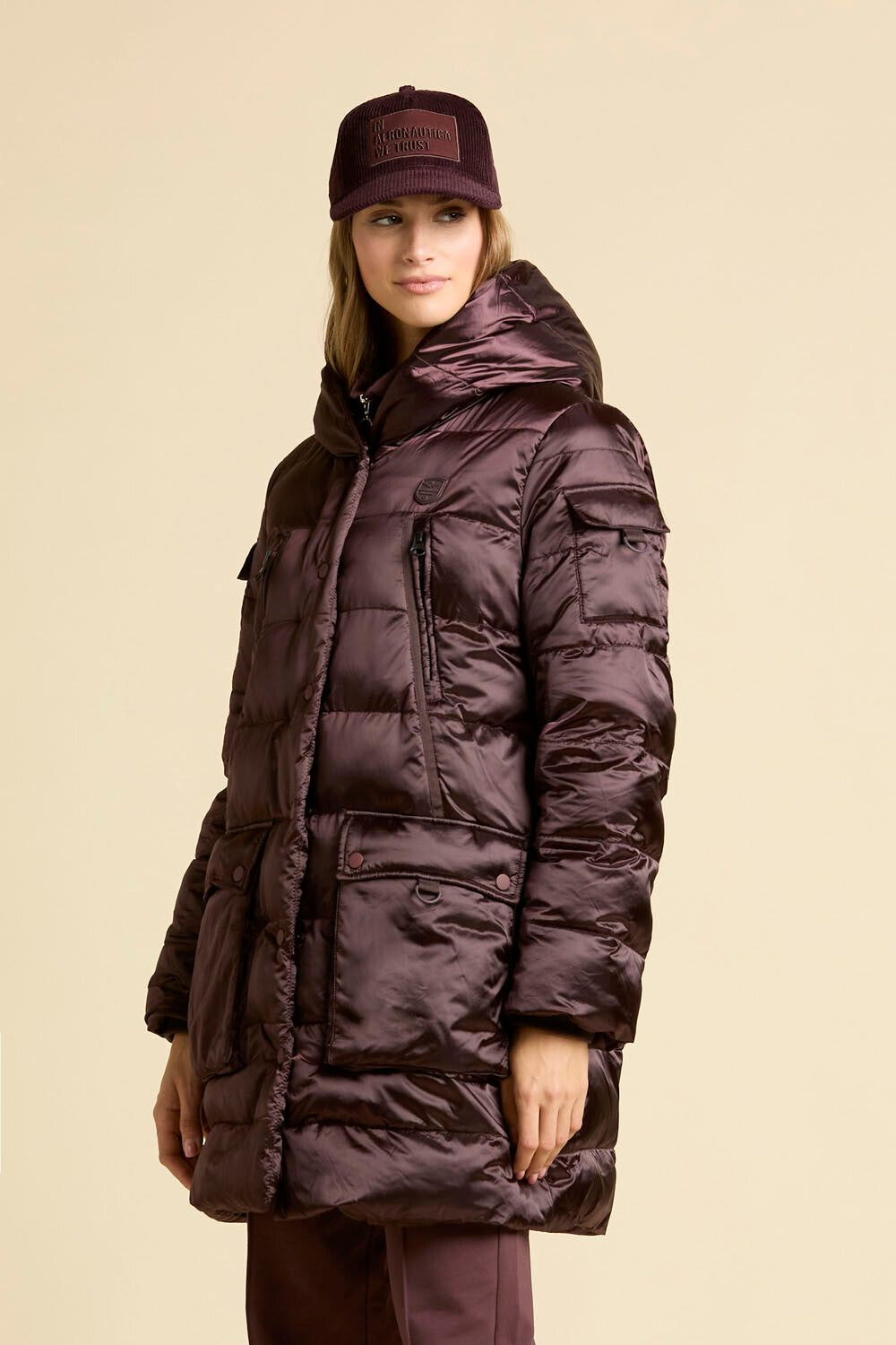 Glossy puffer jacket with eco padding