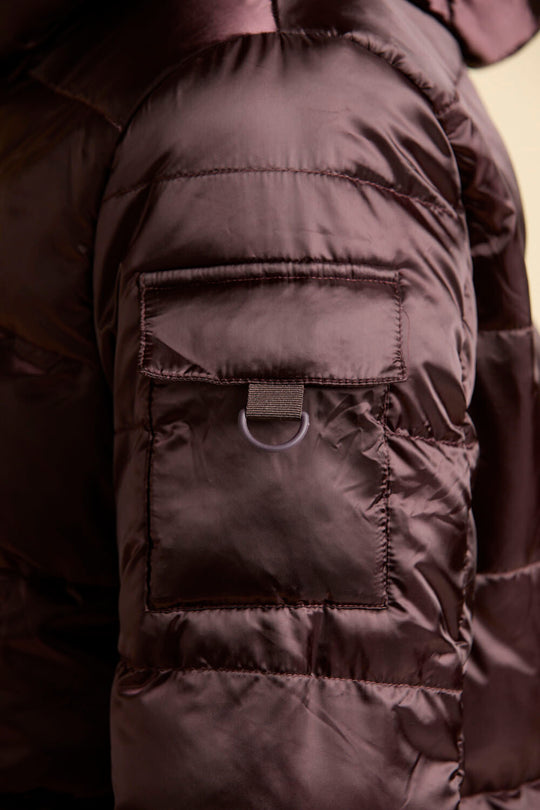 Glossy puffer jacket with eco padding