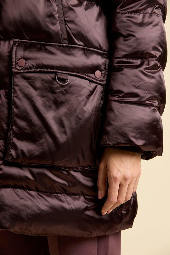 Glossy puffer jacket with eco padding