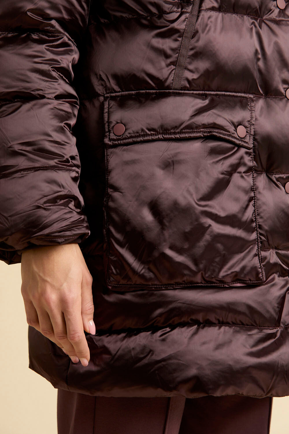 Glossy puffer jacket with eco padding