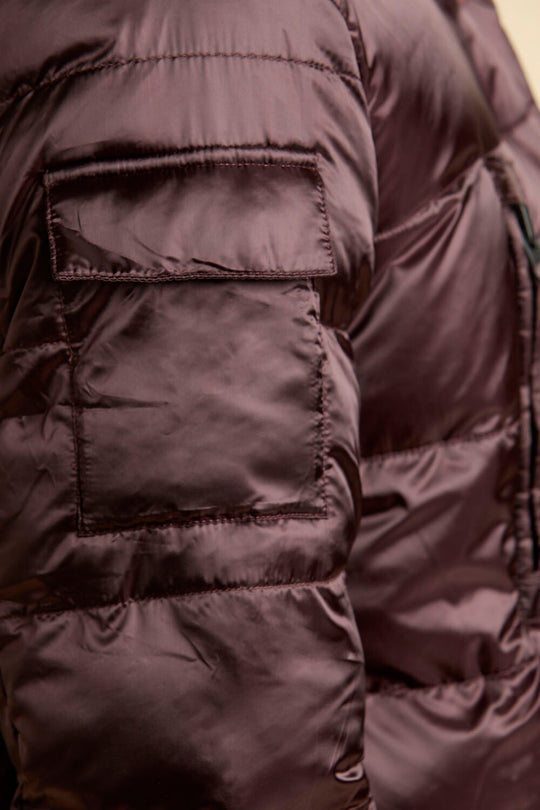 Glossy puffer jacket with eco padding