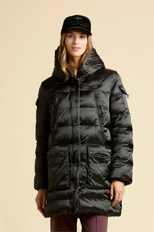 Glossy puffer jacket with eco padding