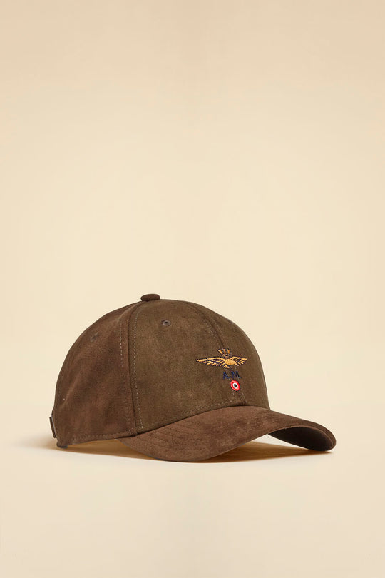 Suede-effect baseball cap with logo
