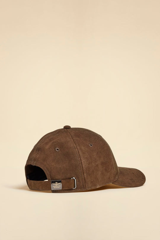 Suede-effect baseball cap with logo