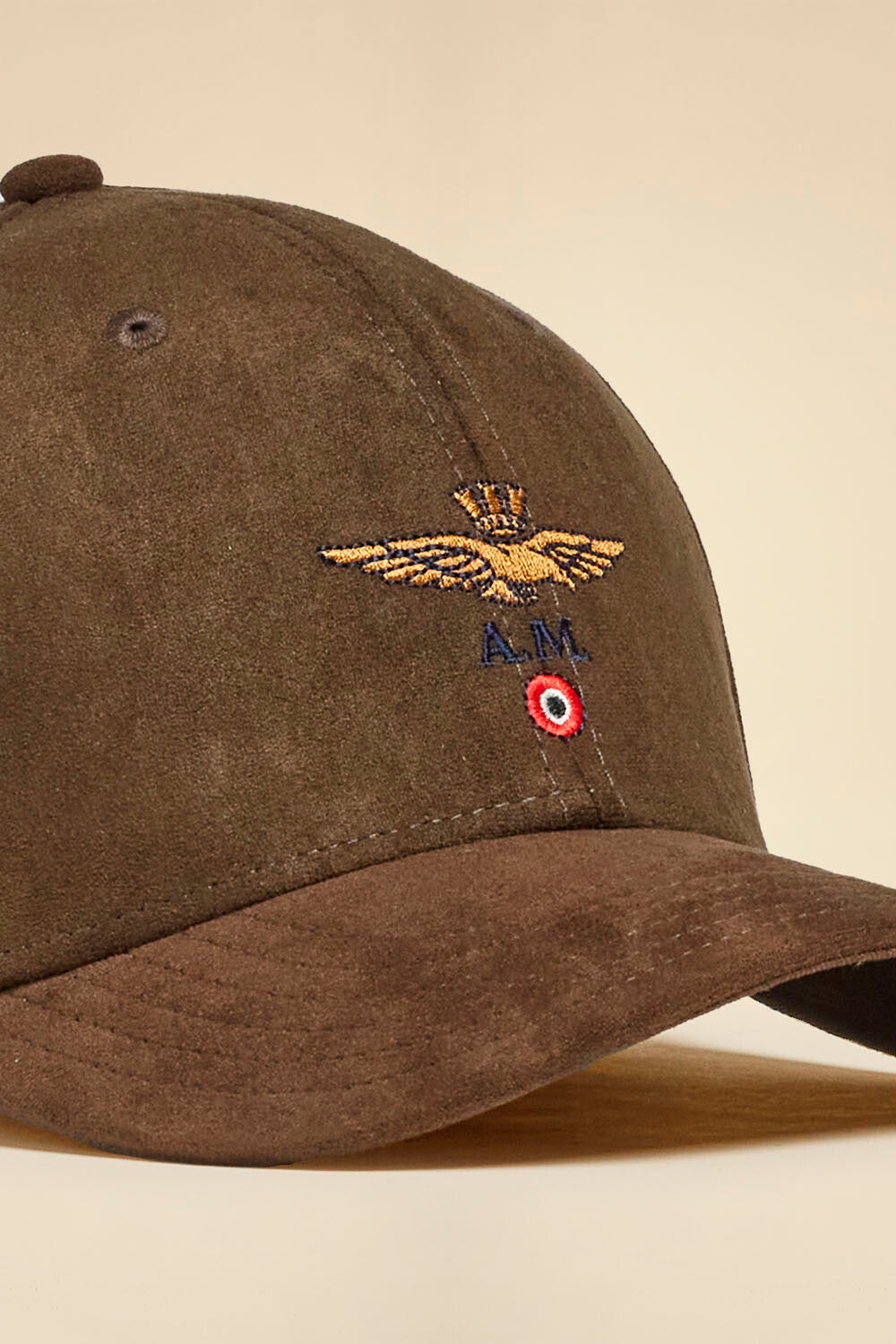 Suede-effect baseball cap with logo