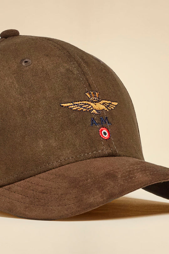 Suede-effect baseball cap with logo