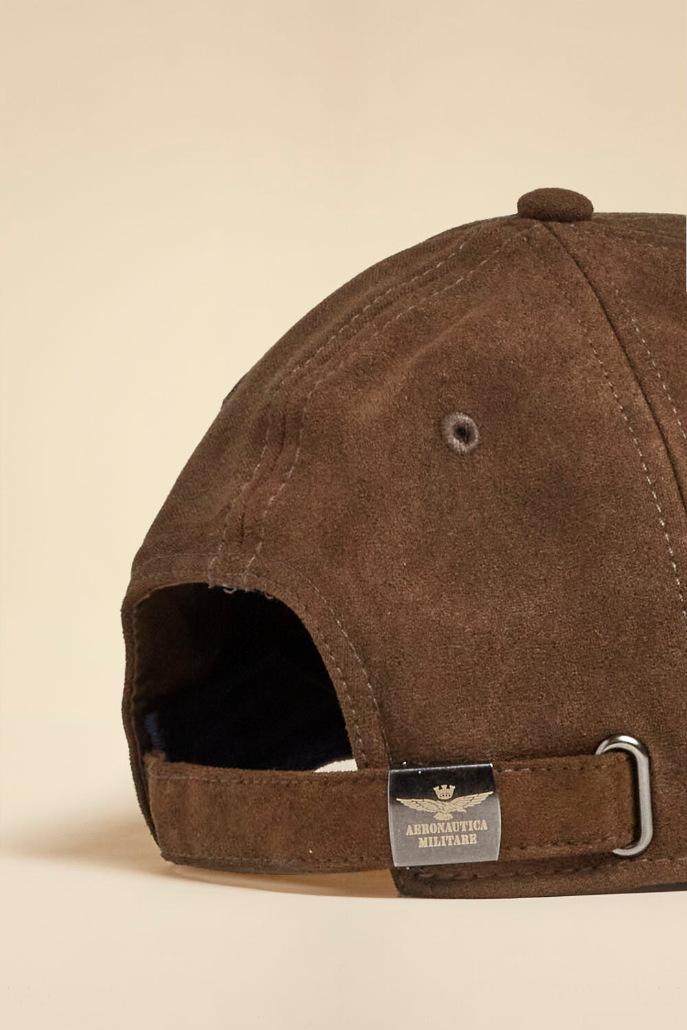 Suede-effect baseball cap with logo