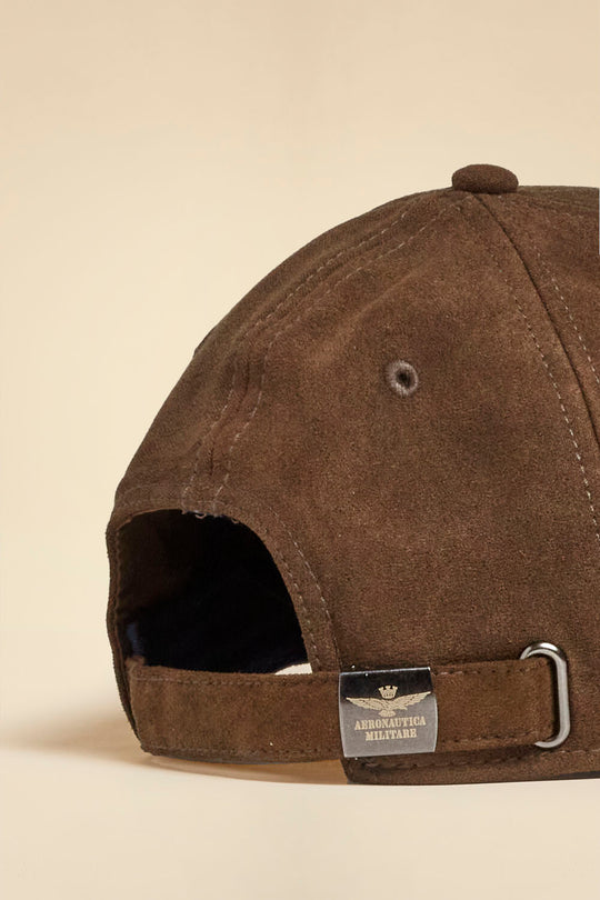 Suede-effect baseball cap with logo