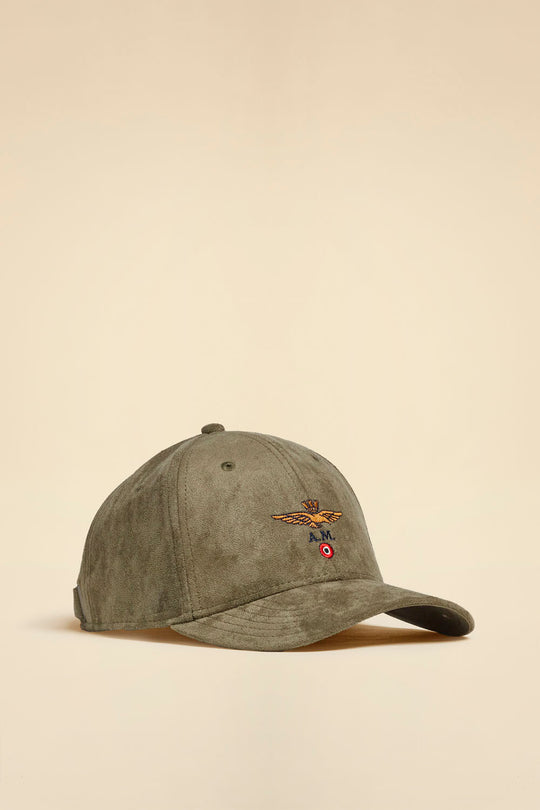 Suede-effect baseball cap with logo