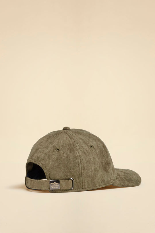 Suede-effect baseball cap with logo