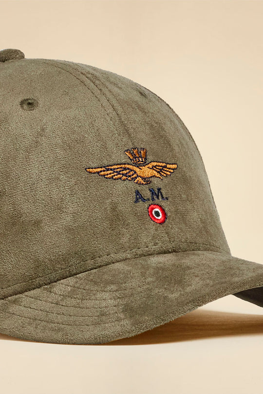 Suede-effect baseball cap with logo