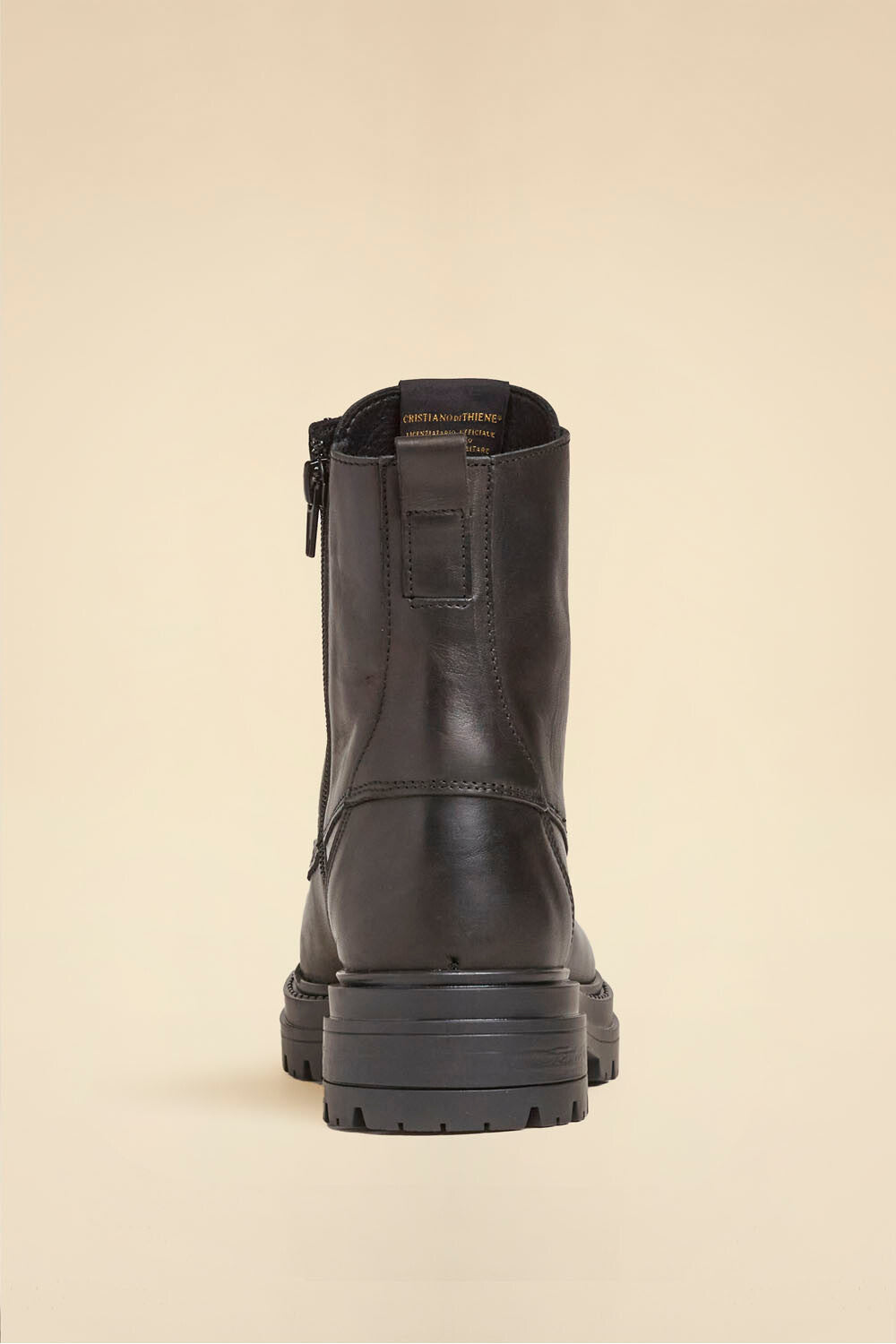 Leather lace-up ankle boots