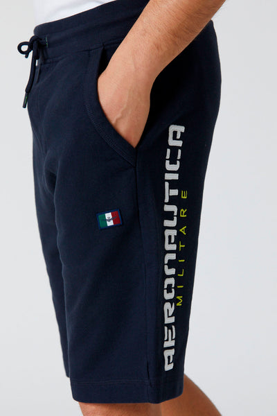 Embroidered fleece Bermuda shorts