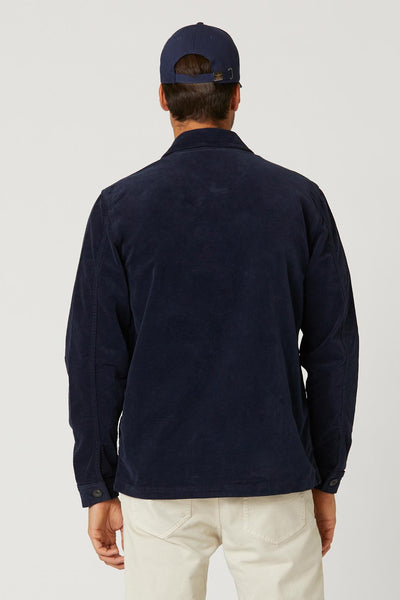 Velvet shirt jacket with pockets
