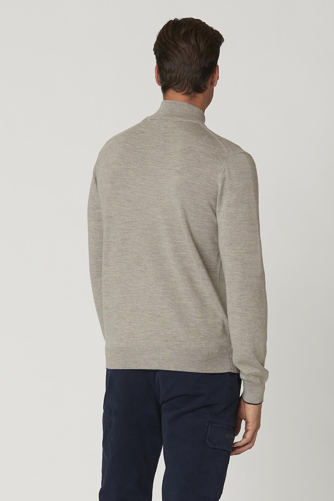Half-zip wool sweater with logo