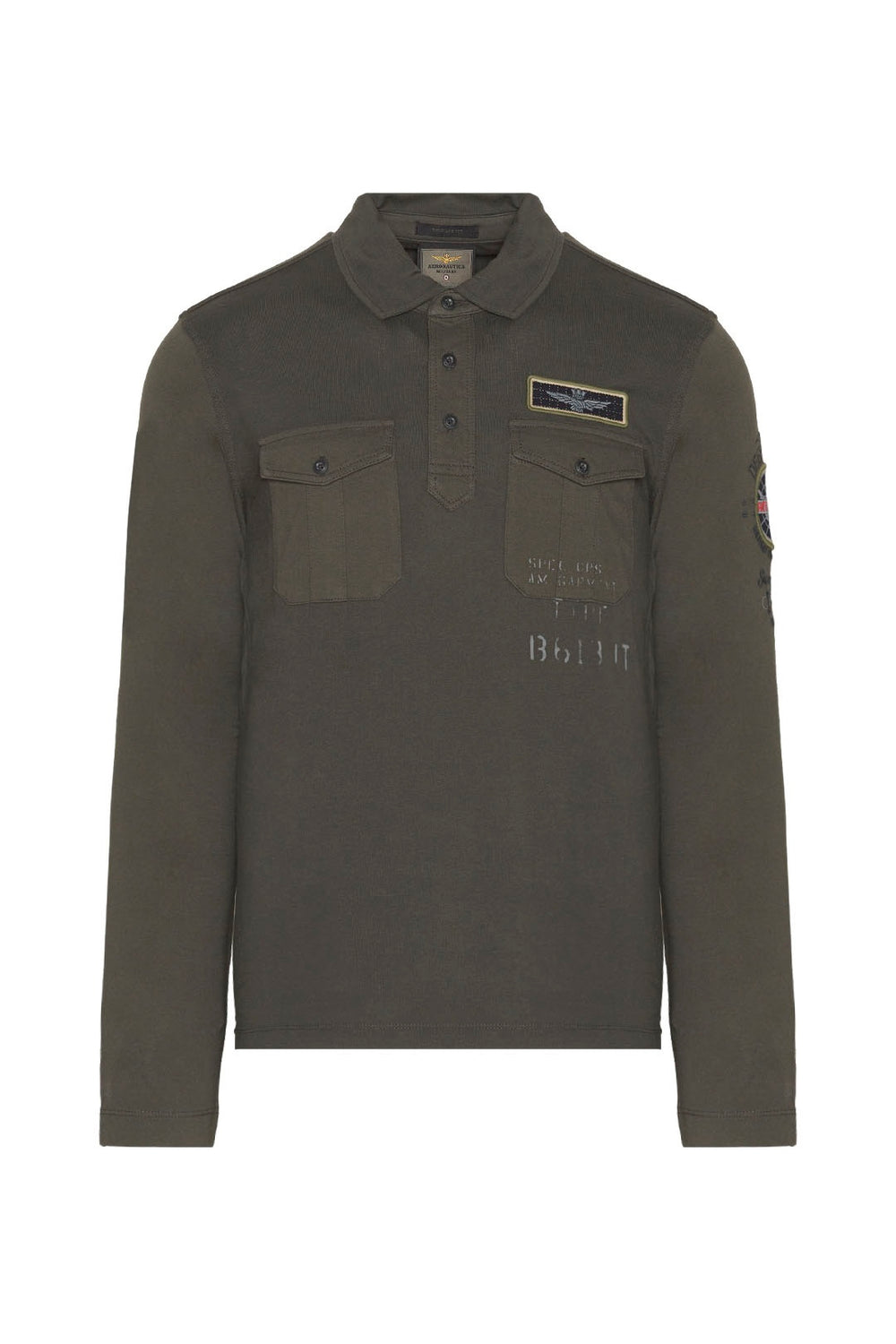 Military polo shirt with chest pockets