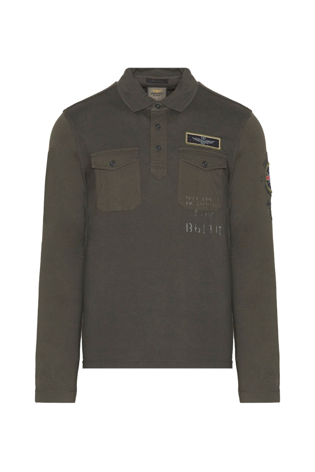 Military polo shirt with chest pockets