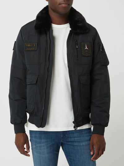 Iconic pilot jacket removable collar